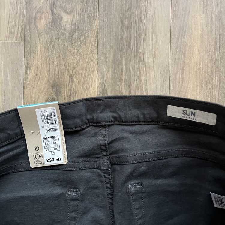 BNWT Marks & Spencer Slim Fitted Denim Jeans Short,  Grey image 3